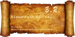 Bienenfeld Réta névjegykártya